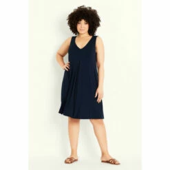 Evans Sleeveless Pleat Front Dress For Female -Cheap Evans Clothing Store unnamed file 1020