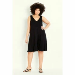 Evans Sleeveless Pleat Front Dress For Female -Cheap Evans Clothing Store unnamed file 1021