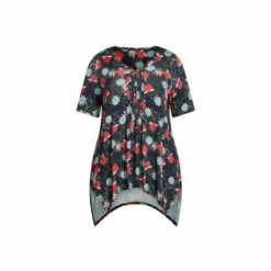 Evans Print Pintuck Tunic Top For Female -Cheap Evans Clothing Store unnamed file 1036