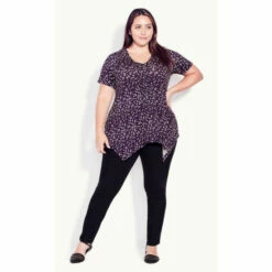 Evans Print Pintuck Tunic Top For Female -Cheap Evans Clothing Store unnamed file 1039