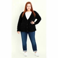 Evans Chenille Cardigan For Female -Cheap Evans Clothing Store unnamed file 1043