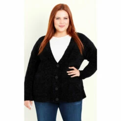 Evans Chenille Cardigan For Female -Cheap Evans Clothing Store unnamed file 1044