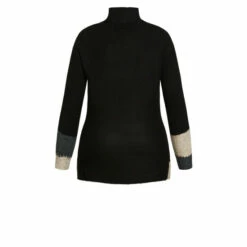 Evans Colour Block Cowl Neck Jumper For Female -Cheap Evans Clothing Store unnamed file 1051