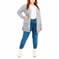 Evans Sparkle Longline Cardigan For Female -Cheap Evans Clothing Store unnamed file 1082