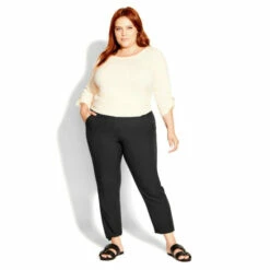 Evans Curve Fit Naples Tapered Trousers - Short For Female