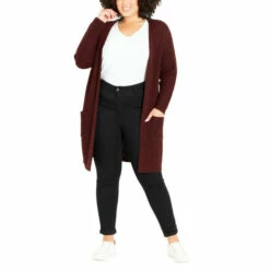 Evans Faux Fur Collar Cardigan For Female -Cheap Evans Clothing Store unnamed file 11