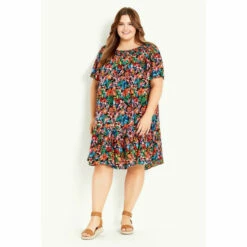 Evans Tropical Floral Dress For Female