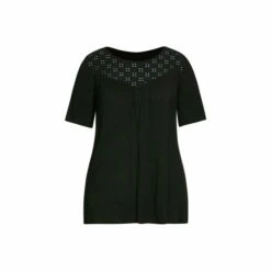 Evans Broderie Trim Top For Female -Cheap Evans Clothing Store unnamed file 1149