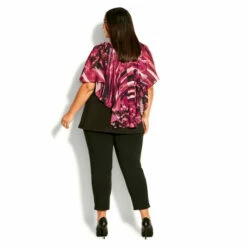 Evans Mira Overlay Print Top For Female -Cheap Evans Clothing Store unnamed file 1175