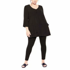 Evans Izzy Layer Plain Tunic Top For Female -Cheap Evans Clothing Store unnamed file 1228