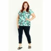 Evans Bardot Palm Print Top For Female -Cheap Evans Clothing Store unnamed file 1260