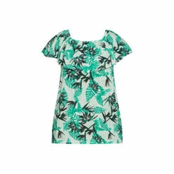 Evans Bardot Palm Print Top For Female -Cheap Evans Clothing Store unnamed file 1262
