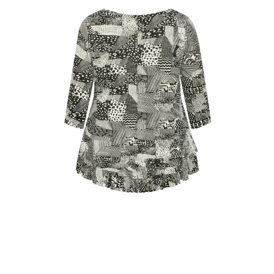 Evans Imogen Frill Print Tunic Top For Female 7 Evans Imogen Frill Print Tunic Top For Female - Image 5