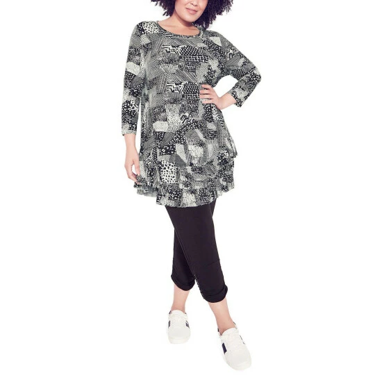 Evans Imogen Frill Print Tunic Top For Female 8 Evans Imogen Frill Print Tunic Top For Female - Image 6