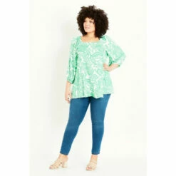 Evans Square Neck Floral Top For Female