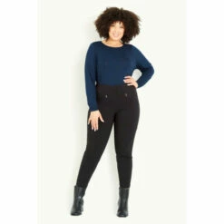 Evans Curve Fit Bengaline Tapered Trousers - Regular For Female -Cheap Evans Clothing Store unnamed file 132