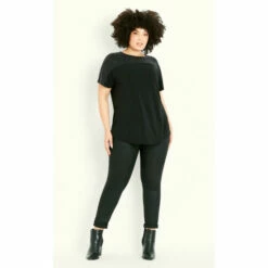 Evans Sparkle Yoke Top For Female -Cheap Evans Clothing Store unnamed file 1324