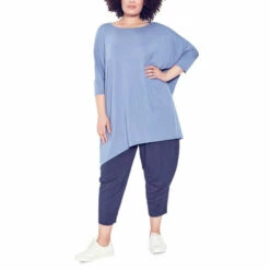 Evans Oversize Hanky Hem Plain Tunic Top For Female -Cheap Evans Clothing Store unnamed file 1350