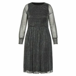 Evans Plisse Spot Dress For Female -Cheap Evans Clothing Store unnamed file 137