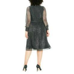 Evans Plisse Spot Dress For Female -Cheap Evans Clothing Store unnamed file 138