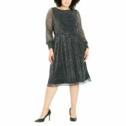 Evans Plisse Spot Dress For Female -Cheap Evans Clothing Store unnamed file 139