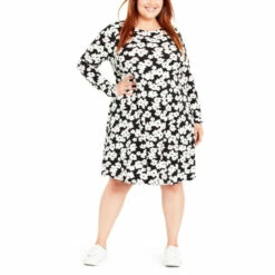 Evans Jersey Swing Dress For Female -Cheap Evans Clothing Store unnamed file 1407