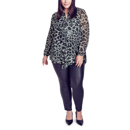 Evans Vienna Ruffle Print Shirt For Female 3 Evans Vienna Ruffle Print Shirt For Female