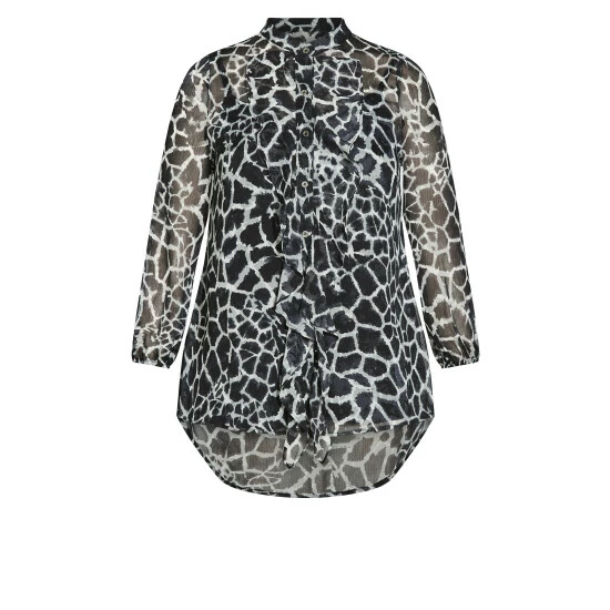 Evans Vienna Ruffle Print Shirt For Female 5 Evans Vienna Ruffle Print Shirt For Female - Image 3
