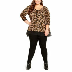 Evans Alma Chiffon Hem Tunic Top For Female