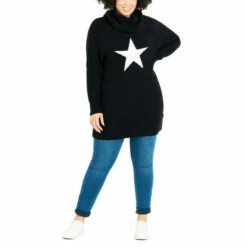 Evans Star Cowl Neck Jumper For Female