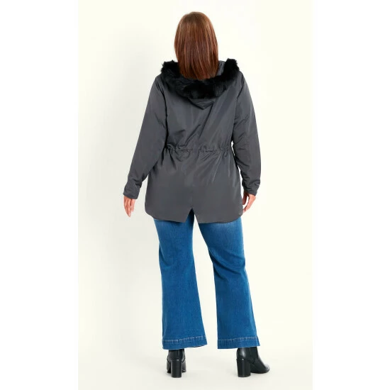 Evans Faux Fur Lightweight Coat For Female 4 Evans Faux Fur Lightweight Coat For Female - Image 2