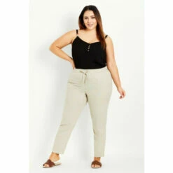 Evans Linen Blend Joggers For Female -Cheap Evans Clothing Store unnamed file 1526