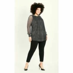 Evans Sparkle Plisse Tunic Top For Female -Cheap Evans Clothing Store unnamed file 1576