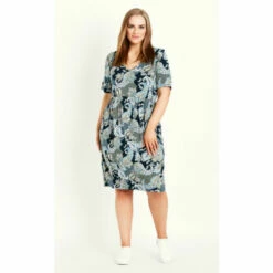 Evans Paisley Short Sleeve Dress For Female