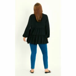 Evans Plain Tiered Woven Tunic Top For Female -Cheap Evans Clothing Store unnamed file 1595