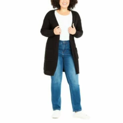 Evans Faux Fur Collar Cardigan For Female -Cheap Evans Clothing Store unnamed file 16