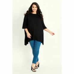 Evans Plain Hanky Hem Top For Female