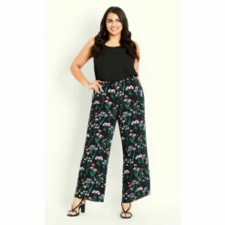Evans Wide Leg Floral Trousers For Female