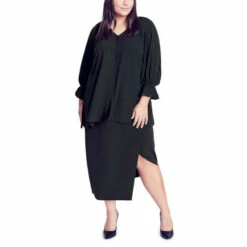 Evans Blouson Sleeve Tunic Top For Female