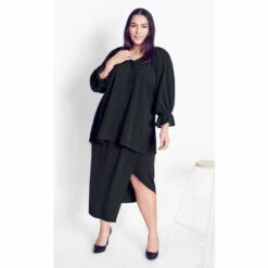 Evans Blouson Sleeve Tunic Top For Female -Cheap Evans Clothing Store unnamed file 1652