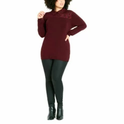 Evans Collared Jumper For Female -Cheap Evans Clothing Store unnamed file 1667