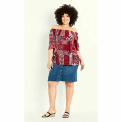 Evans Tile Bardot Top For Female