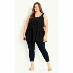 Evans Sleeveless Check Top For Female