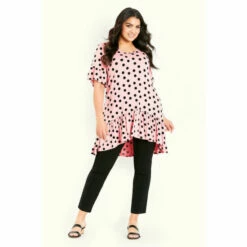 Evans Frill Hem Print Top For Female