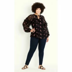 Evans Frill Sleeve Top For Female