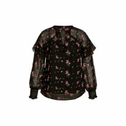 Evans Frill Sleeve Top For Female -Cheap Evans Clothing Store unnamed file 1722