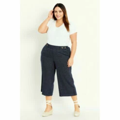 Evans Linen Blend Culotte For Female