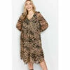 Evans Neutral Animal Print Dress For Female -Cheap Evans Clothing Store unnamed file 1818