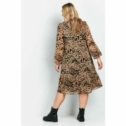 Evans Neutral Animal Print Dress For Female -Cheap Evans Clothing Store unnamed file 1819