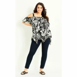 Evans Cold Shoulder Top For Female -Cheap Evans Clothing Store unnamed file 1827